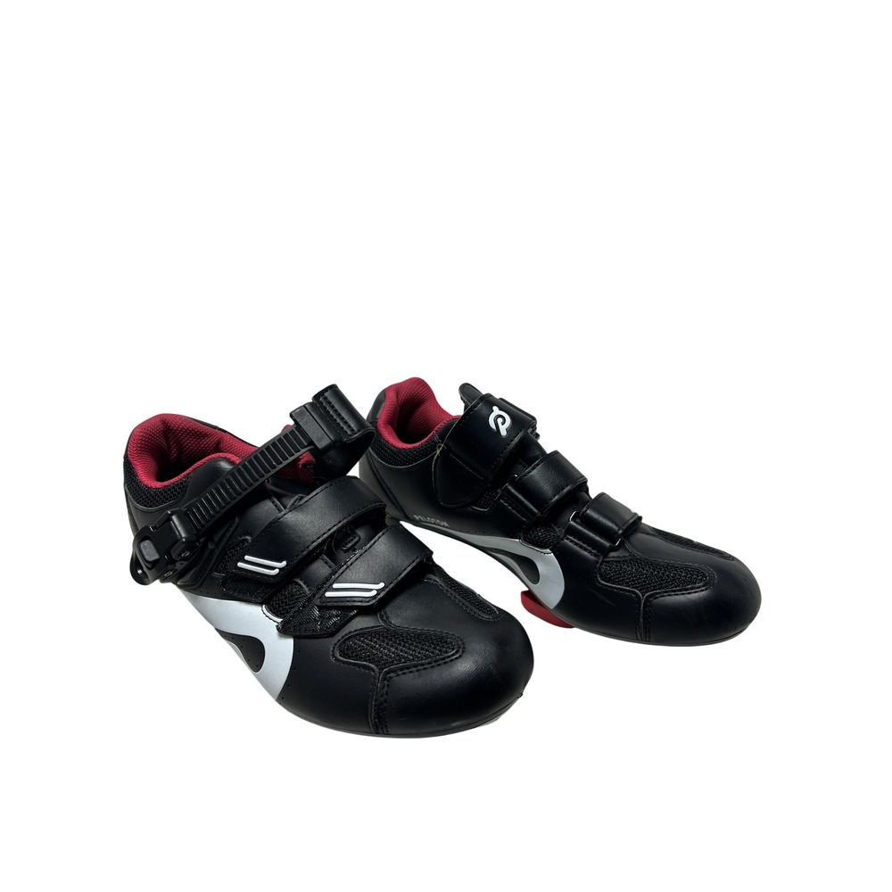 Peloton PL-SH-B-39 Cycling Shoes Womens 39 Black Red 3‎ Bolt Cleats Spin Indoor